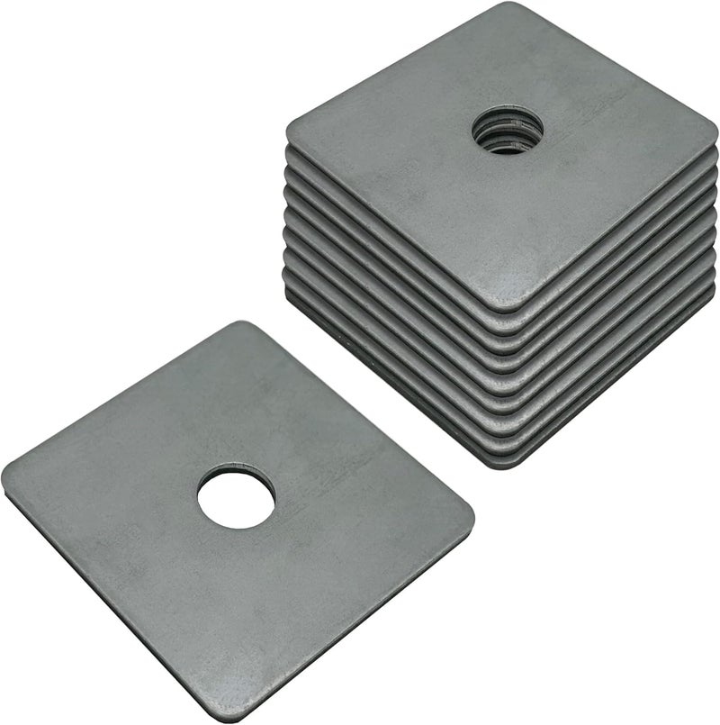 AA 10 Pack - 3" Square Washer Plate, Strut Channel Bearing Plate - Heavy Duty, Zinc Plated Steel (10) - Image 1